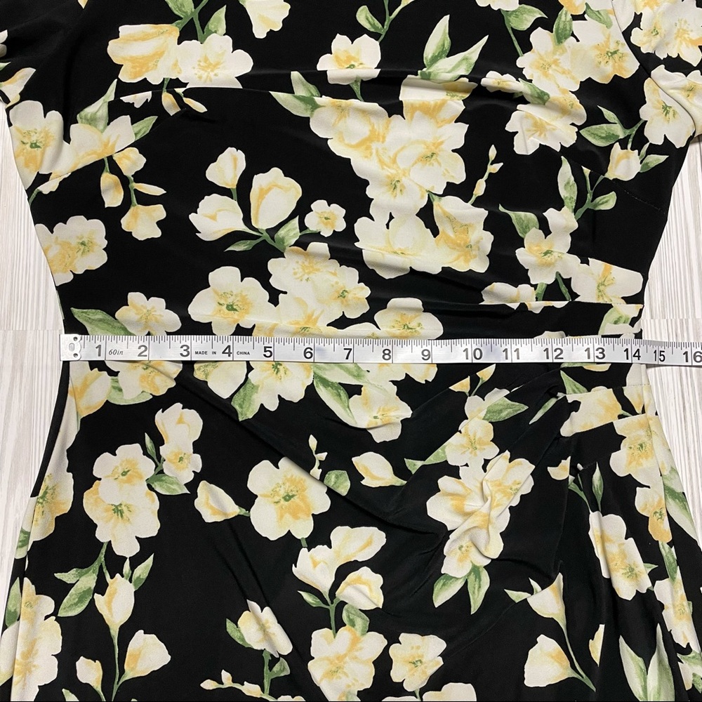 Lauren Ralph Lauren Floral Print Jersey midi dress long sleeve. - Picture 11 of 14